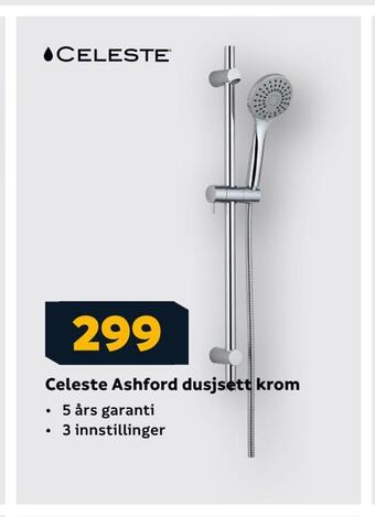 Megaflis Celeste ashford dusjsett krom tilbud