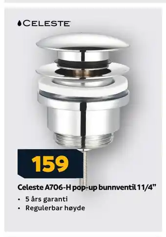 Megaflis Celeste a706-h pop-up bunnventil 1 1/4 tilbud
