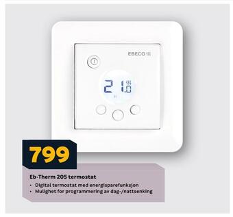 Megaflis Eb-therm 205 termostat tilbud