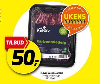 Bunnpris Kløver karbonadedeig tilbud