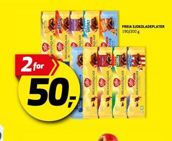 Bunnpris Freia sjokoladeplater tilbud