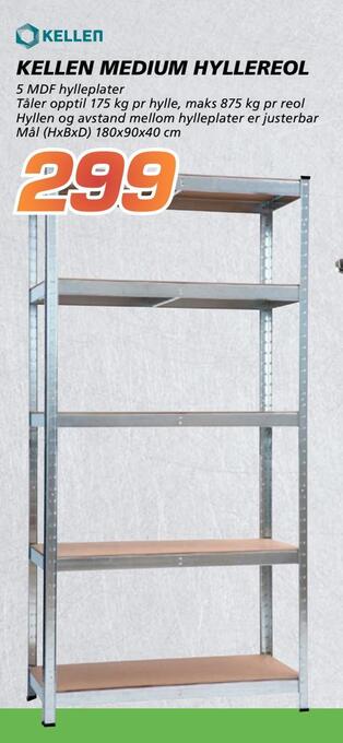 Coop Byggmix Kellen medium hyllereol tilbud