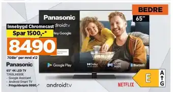 POWER Panasonic 65" 4K Led TV TX65LX650E tilbud