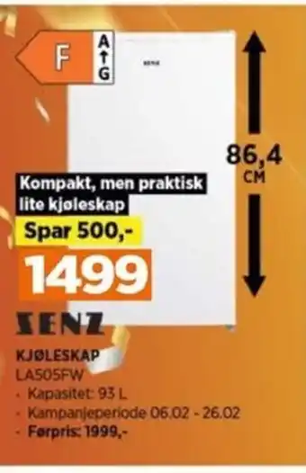 POWER Kjøleskap LA505FW tilbud