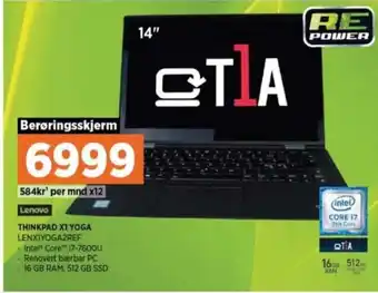 POWER Thinkpad X1 Yoga LENX1YOGA2REF tilbud