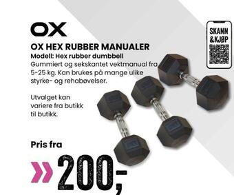 Sport Outlet Ox hex rubber manualer tilbud