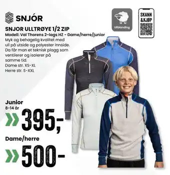 Sport Outlet Snjor ulltrøye 1/2 zip tilbud