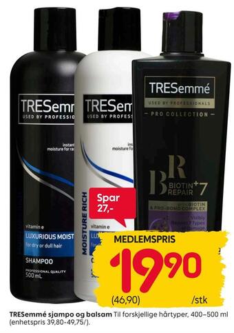 Rusta Tresemmé sjampo og balsam tilbud