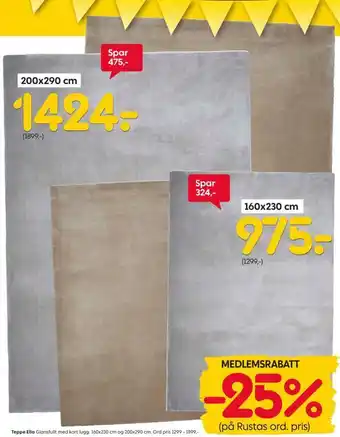 Rusta Teppe ella tilbud