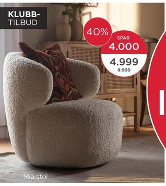 Møbelringen Mia stol tilbud
