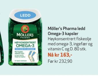 Apotek 1 Möller's pharma ledd omega-3 kapsler tilbud
