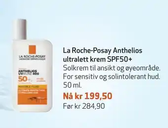 Apotek 1 La roche-posay anthelios ultralett krem spf50+ tilbud