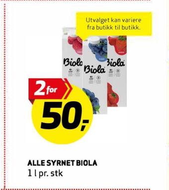 Bunnpris Alle syrnet biola tilbud