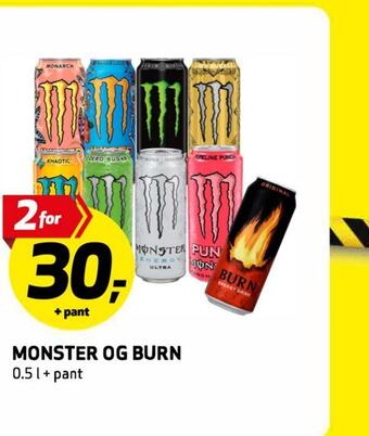 Bunnpris Monster og burn tilbud