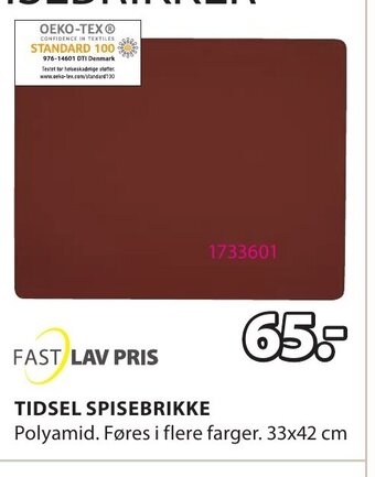 JYSK Tidsel Spisebrikke tilbud