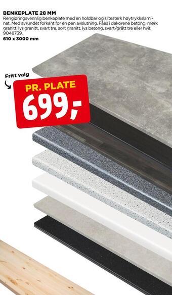 jem & fix Benkeplate 28 mm tilbud