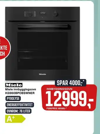 Miele innbyggingsovn h2860bpobswner