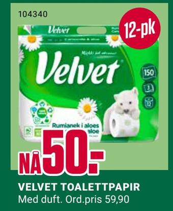 Europris Velvet toalettpapir tilbud
