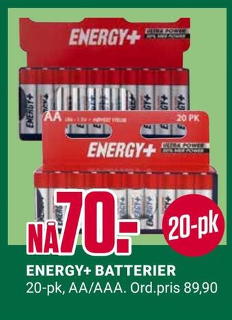 Europris Energy+ batterier tilbud