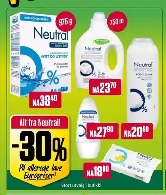 Europris -30% alt fra neutral! tilbud