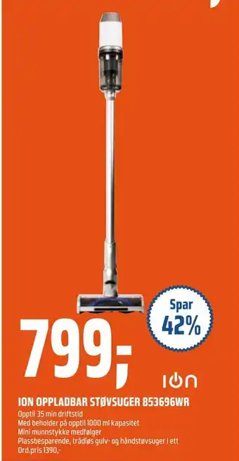 Coop Obs Ion oppladbar støvsuger 853696wr tilbud