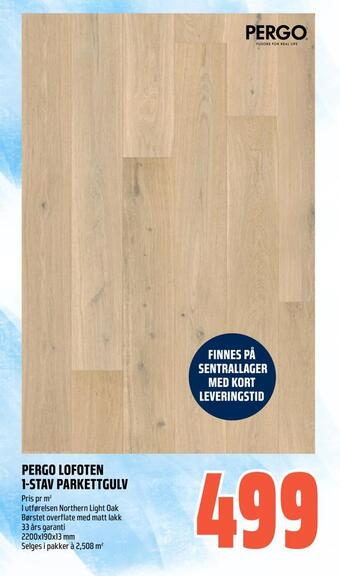 Coop Obs Pergo lofoten 1-stav parkettgulv tilbud