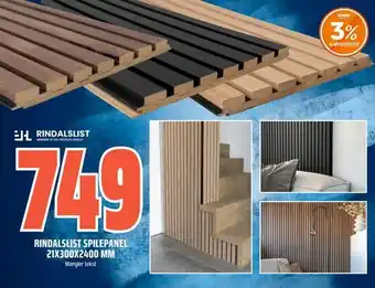 Coop Obs Rindalslist spilepanel 21x300x2400 mm tilbud