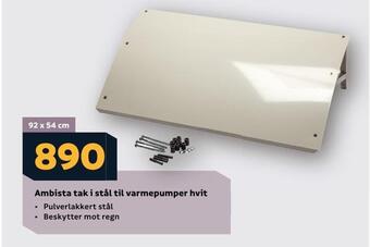 Megaflis Ambista tak i stål til varmepumper hvit tilbud