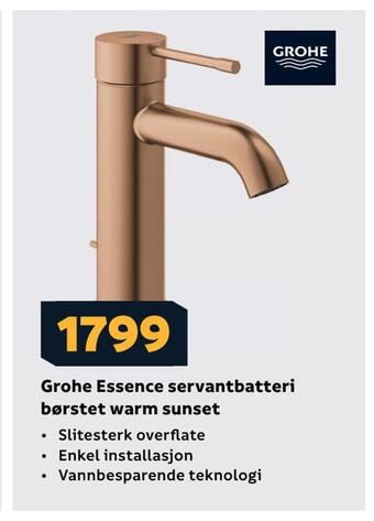 Megaflis Grohe essence servantbatteri børstet warm sunset tilbud