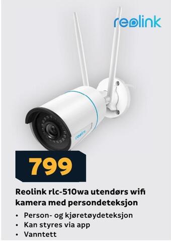 Megaflis Reolink rlc-510wa utendørs wifi kamera med persondeteksjon tilbud
