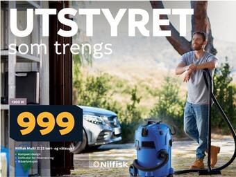 Megaflis Nilfisk multi ii 22 tørr- og våtsuger tilbud