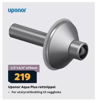 Megaflis Uponor aqua plus rettnippel tilbud