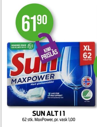 Kiwi Sun maskinoppvask - tabs tilbud