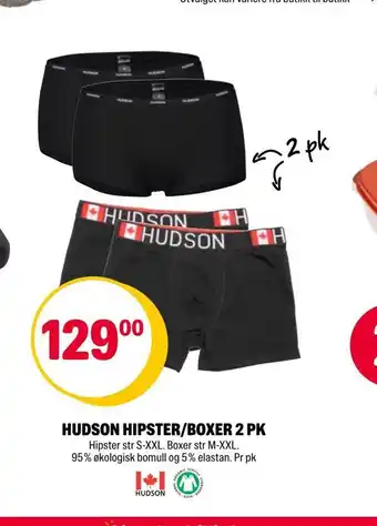 Coop Extra Hudson hipster/boxer 2 pk tilbud