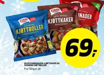 Bunnpris Gilde Karbonader /Kjøttkaker / Svense Kjøtboller tilbud