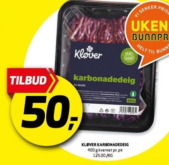 Bunnpris Kløver Karbonadedeig tilbud