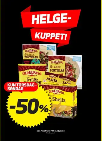 Bunnpris 50% På Alt Taco Fra Old El Paso tilbud