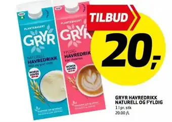 Bunnpris Gryr Havredrikk Naturell Og Fyldig tilbud
