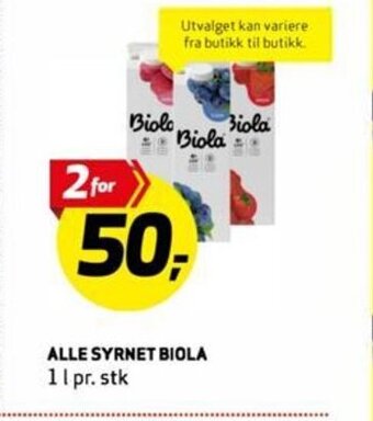 Bunnpris Alle Syrnet Biola tilbud
