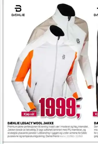 Sport 1 Dæhlie Legacy Wool Jakke tilbud