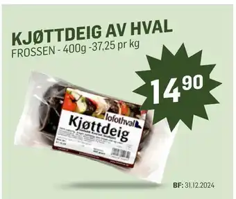 Holdbart Kjøttdeig av hval tilbud