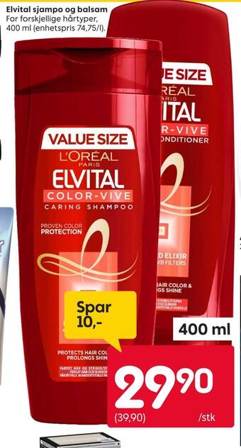 Rusta Elvital sjampo og balsam tilbud