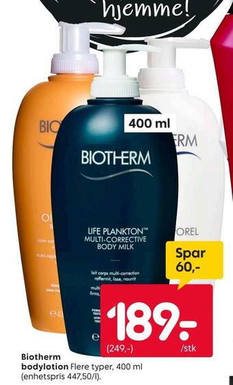 Rusta Biotherm bodylotion tilbud