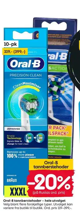 Oral-b tannbørstehoder - hele utvalget