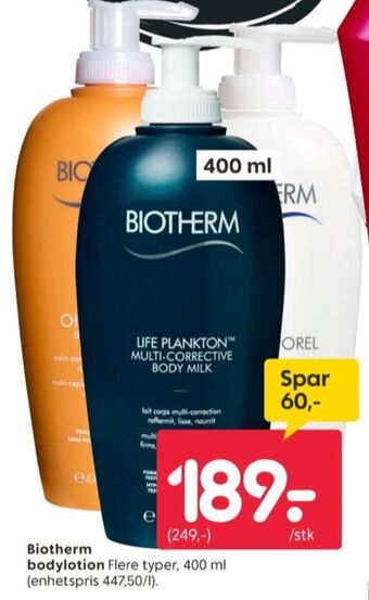 Rusta Biotherm bodylotion tilbud