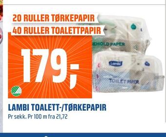Coop Obs Lambi toalett-/tørkepapir tilbud