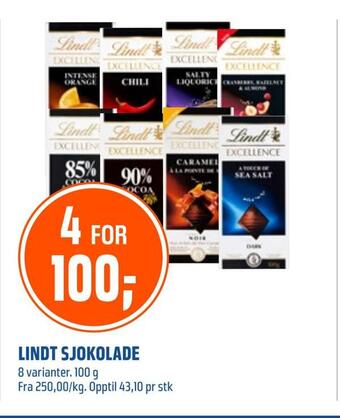 Coop Obs Lindt sjokolade tilbud