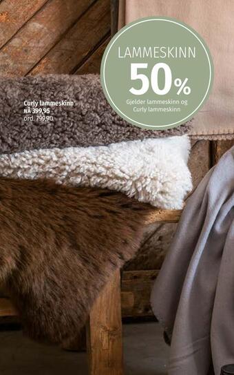 Nille Curly lammeskinn tilbud