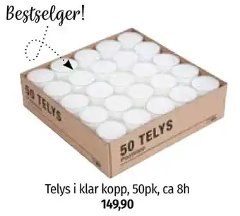 Nille Telys i klar kopp tilbud