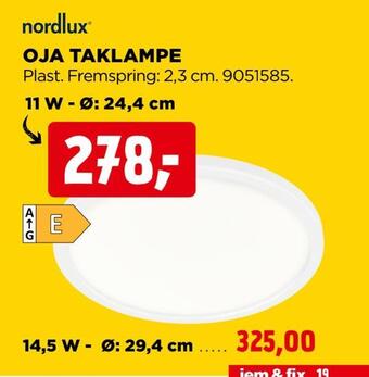 jem & fix Oja taklampe tilbud